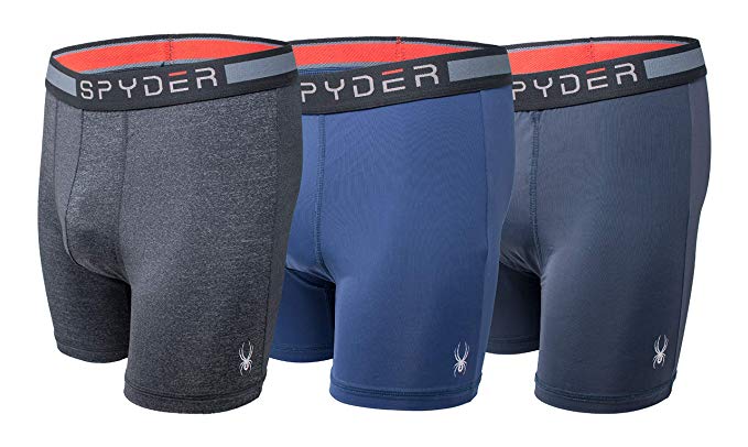 Spyder Men's Boxer Briefs Performance Sports Underwear 3 Pack