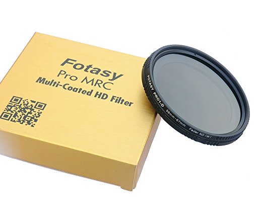 Fotasy 58mm Nano Multi-Resistance-Coated(MRC) Adjustable Fader ND Filter Neutral Density (ND8 - ND800)