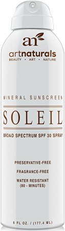 Art Naturals® SPF 30 Broad Spectrum Sunscreen Spray 6 oz -Water Resistant 80 Minutes - With the best Natural & Organic Ingredients - For all Skin Types - Gentle enough for Children,Kids & Babies