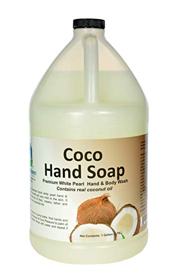 Simply Kleen USA Premium Coco White Pearl Liquid Hand and Body Soap Refill, Contains Real Coconut Oil, 1 Gallon