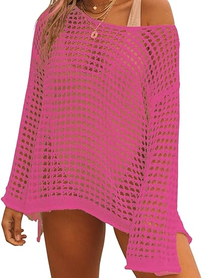 Bsubseach Crochet Cover Ups for Women Sexy Hollow Out Swim Cover Up Knit Summer Outfits