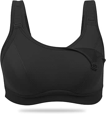 WingsLove Women's Sports Bra High Impact Bounce Adjustable Control Workout Bra Non Padded Wirefree Running Bra