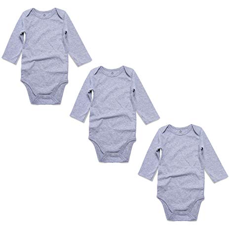 OPAWO Baby Bodysuits Long Sleeve for Unisex Boys Girls 3 Pack