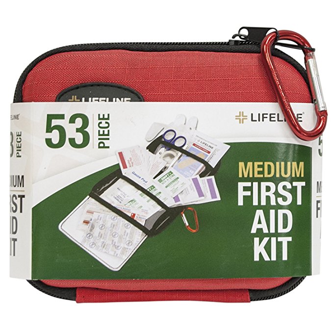 Lifeline 4003471 Med Hard Shell Foam First Aid Emergency Kit 53Units