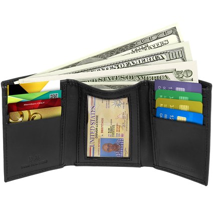 RFID Blocking Wallet for Men - RFID Trifold Leather Wallet by Ross Michaels