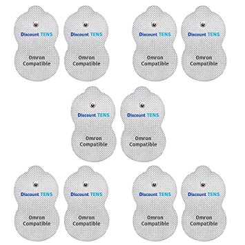 Omron Replacement Electrode Pads - 5 Pairs (10 Pads) - Omron Compatible Long Life Electrodes - Discount TENS Brand