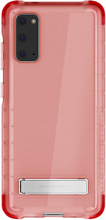 Ghostek Covert Galaxy S20 Case Clear with Kickstand Super Slim Thin Shockproof Design Scratch Resistant Back and Anti Slip Hand Grip Protective Case for 2020 Samsung Galaxy S20 5G (6.2 Inch) - (Pink)