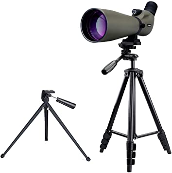 SVBONY SV401 Spotting Scope with Tripod 20-60x80 Zoom IPX6 Waterproof 45 Degree Angled for Bird Watching Archery Hunting with Tripod and Soft Case