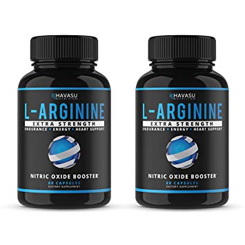 Havasu Nutrition Extra Strength L Arginine - 1200mg Nitric Oxide Supplement for Muscle Growth, Vascularity and Energy - L-Citrulline & Essential Amino Acids to Support Physical Endurance, 2 Pack