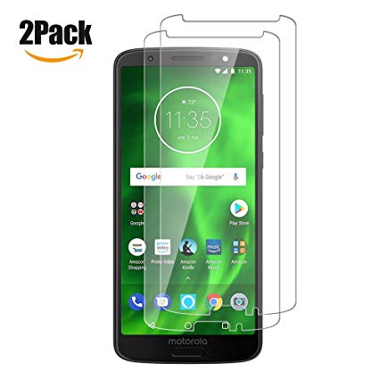 Moto G6 Screen Protector, AiSinilm 9H Hardness Tempered Glass Case Friendly Screen Protector for Moto G6 (2 Pack)