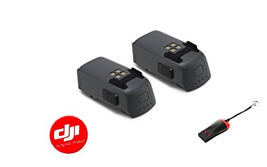 DJI Spark Intelligent Battery 2 Pack with Luckybird USB Reader, Black (CP.PT.000789)