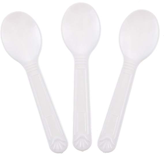Mini Plastic Tasting Spoons And Ice Cream Spoons (Pack with 100 spoons)