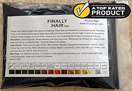 Hair Building Fibers Grey 25 Grams Refill Your Existing Bottle. Highest Grade Fiber By Finally Hair (Grey/Gray - Medium Grey)