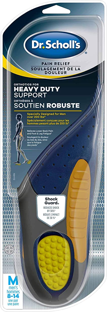 Dr. Scholl's Pain Relief Orthotics Insoles for Heavy Duty Support for Men, 1 Pair, Size 8-14