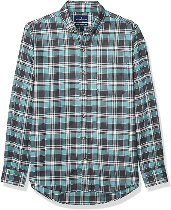 Amazon Brand - Buttoned Down Men's Tailored Fit Supima Cotton Plaid Flannel Sport Shirt