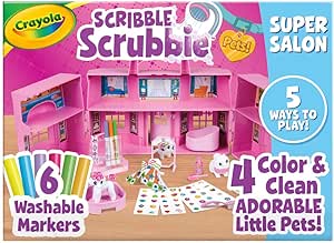 Crayola Scribble Scrubbie Pets Super Salon, Color, Paint & Wash Toy, Gift for Kids, Ages 3, 4, 5, 6