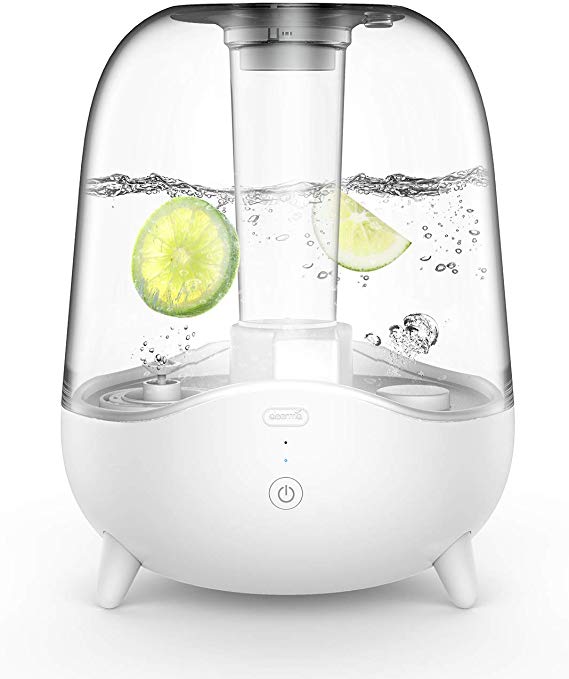 Deerma 5L Crystal Clear Ultrasonic Cool Mist Humidifier for Bedroom, Large Room, Office, Baby with Transparent Water Tank, Auto Shut Off, Adjustable Mist Volume, Whisper Quiet, Lasts 24 Hours