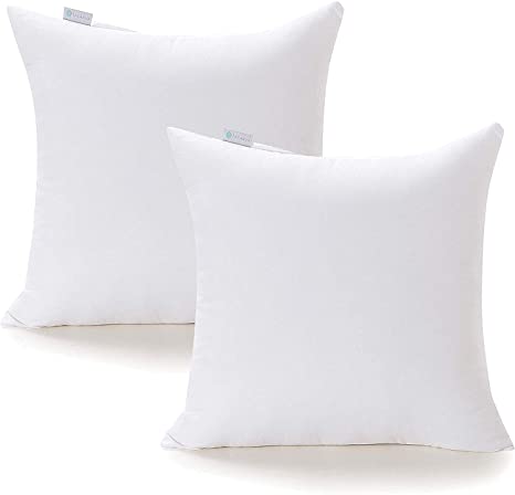 Acanva 22 x 22 Premium Hypoallergenic Polyester Stuffer Square Form Sham Throw Pillow Inserts, 22"-2P, 2020 Newer Version