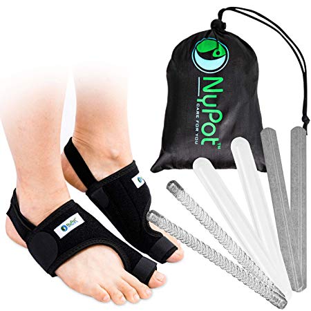 NyPot Bunion Corrector and Bunion Relief – Adjustable Big Toe Separator Orthopedic Bunion Splint and Sleeve Toe Straightener for Men and Women, Pain Relief Hallux Valgus, Day/Night Pain Relief