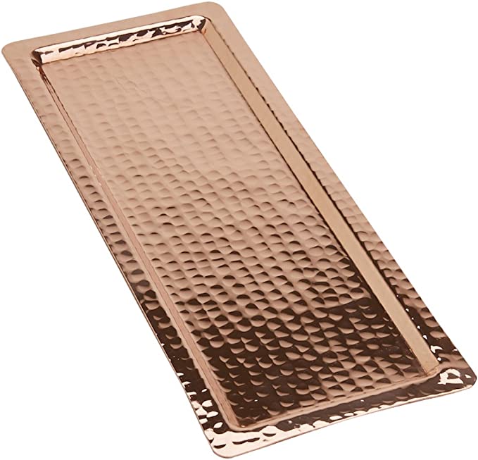 Copperbull Hammered Copper Rectengular Tray (Medium)