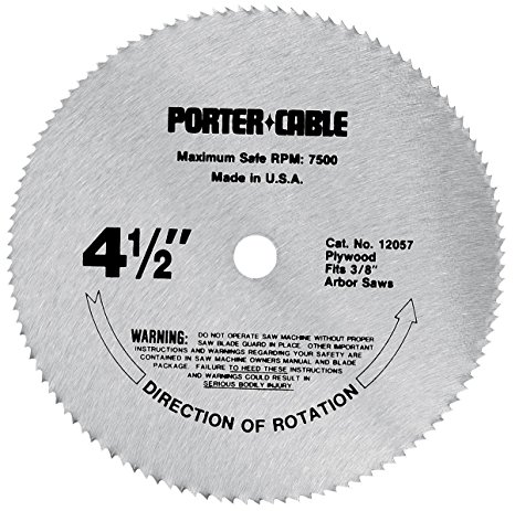 PORTER-CABLE 12057 4-1/2-Inch 120 Tooth TCG Plywood Cutting Saw Blade with 3/8-Inch Arbor