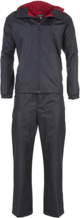 Swiss Alps Mens Lightweight Ripstop Water-Resistant Wind Resistant 2 Piece Suit