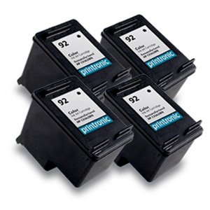 Printronic Remanufactured Ink Cartridge Replacement for HP 92 C9362WN (4 Black) 4 Pack