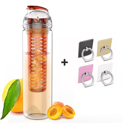 LIMITED TIME SALE!! 27oz Tritan Fruit Infuser Water Bottle, Orange