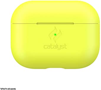 Catalyst Slim Case for AirPods Pro Skin for Apple AirPods Pro Charging Case, Interchangeable Colors, Protective Cover Soft Skin, Compatible Wireless Charging - Neon Yellow