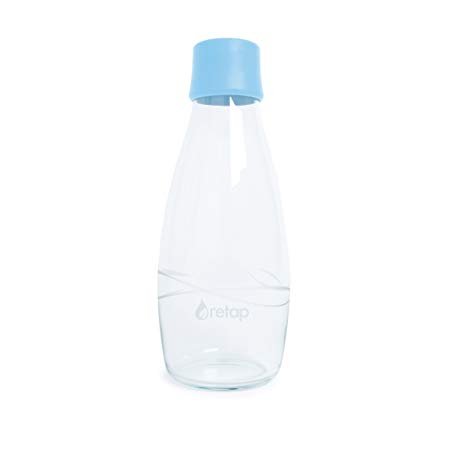 Retap Borosilicate Glass Water Bottle, Baby Blue, 17 oz