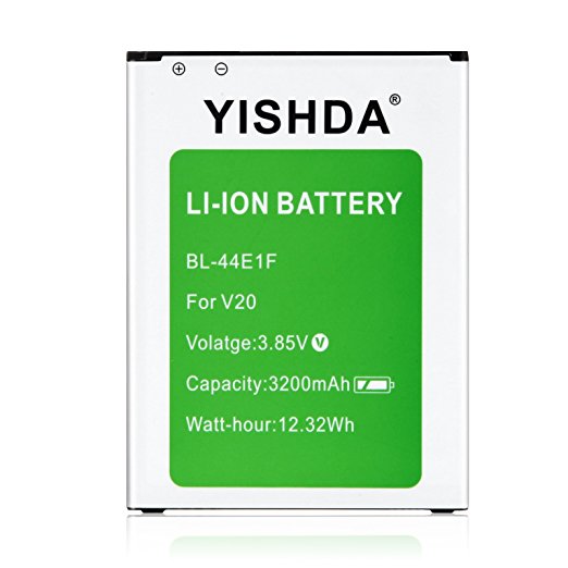 LG V20 Battery YISHDA 3200mAh Li-Ion Battery for LG V20 BL-44E1F US996, AT&T H910, T-Mobile H918, Verizon VS995, Sprint LS997 | LG V20 Spare Battery [18 Month Warranty]
