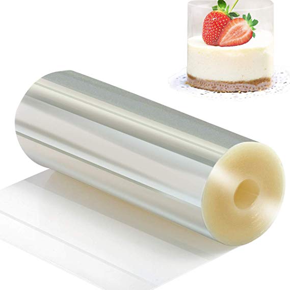 Cake Collars 5.5 x 394inch - Picowe Clear Acetate Strips, Transparent Acetate Roll, Mousse Cake Collar for Chocolate Mousse Baking, Cake Decorating