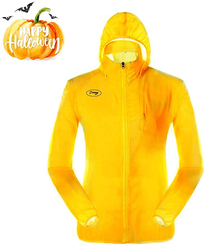 Men's Cycling Packable Rain Coat,Lightweight Waterproof Windbreaker with Hood,Breathable Windproof Raincoat for Running