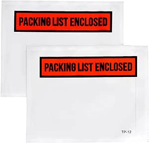 100 PCS 4.5"x 5.5" Packing List Envelopes - Self-Adhesive Shipping/Mailing Pouch Enclosed Bags for Packing Slips Invoice Label…