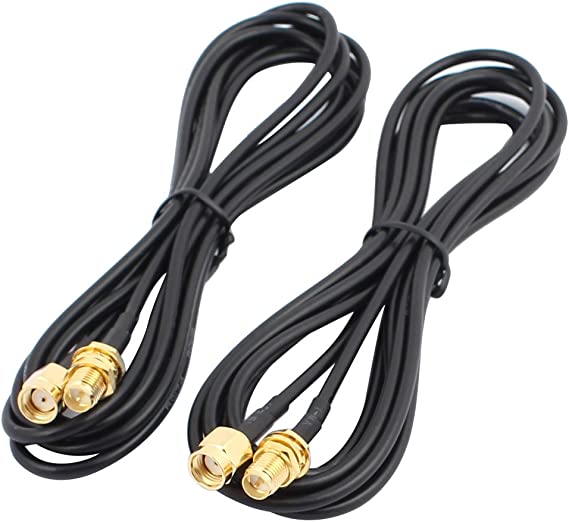 uxcell 2Pcs 2m RG174 Antenna Extension Cable RP-SMA Male to Female Connector Pigtail Cable