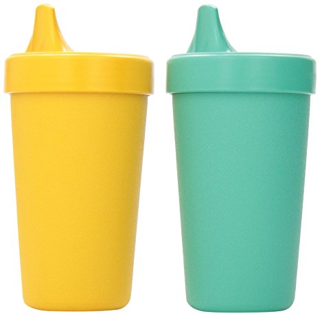 Re-Play 2 Count Spill Proof Cups, Aqua, Sunny Yellow