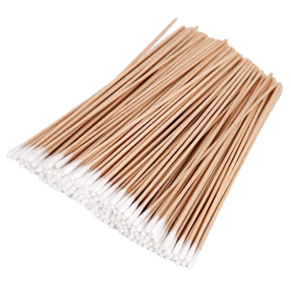 500PCS Cotton Swabs For Beauty Personal Care - 6" Long Cotton Tipped - Applicator Sticks W/Wooden Handle, Cleaning Detailing Stick Tool For Model Making, Ceramics, Jewelry, Fabric Decor Hobby