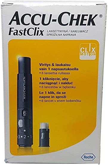 Accu Chek Fastclix Finger Pricked Lancing Device   6 Lancets