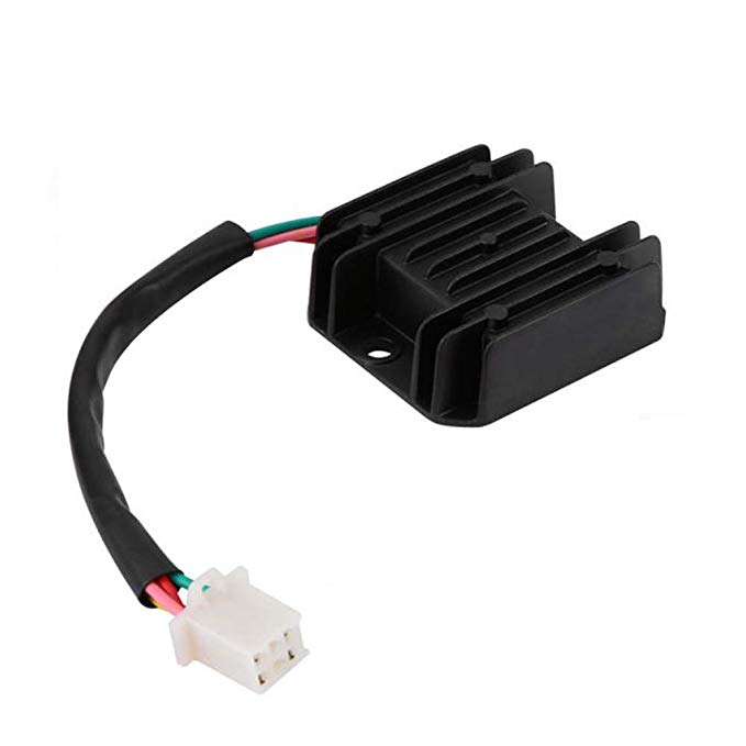 12V Voltage Regulator Rectifier 4 Wires for GY6 125cc 150cc ATV Dirt Bike Go Kart Moped and Scooter