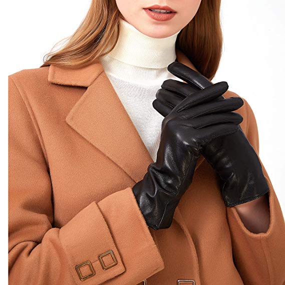 Leather Gloves for Women - Deluxe SheepSkin Leather women’s Gloves Wool Lining