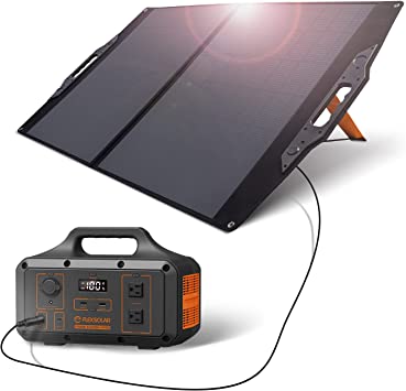 FlexSolar 100w Solar Panel Charger Kit QC3.0 USB A PD 60W Fast Charging USB C DC Foldable Waterproof IP65 with Kickstand Power Emergency Camping for Power Station Power Banks Laptops Cellphones Fans