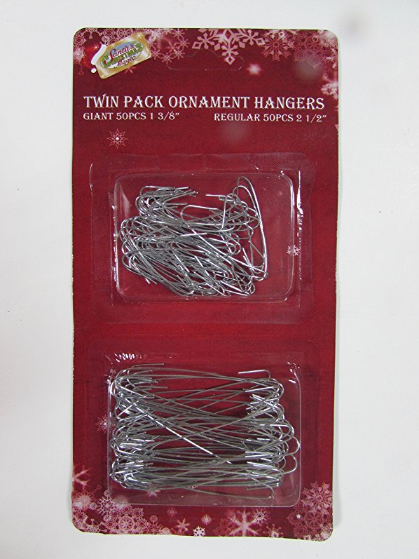 Holiday Essentials Metal Christmas Tree Ornament Hooks - Combo Pack - 50 Large & 50 Small Hooks