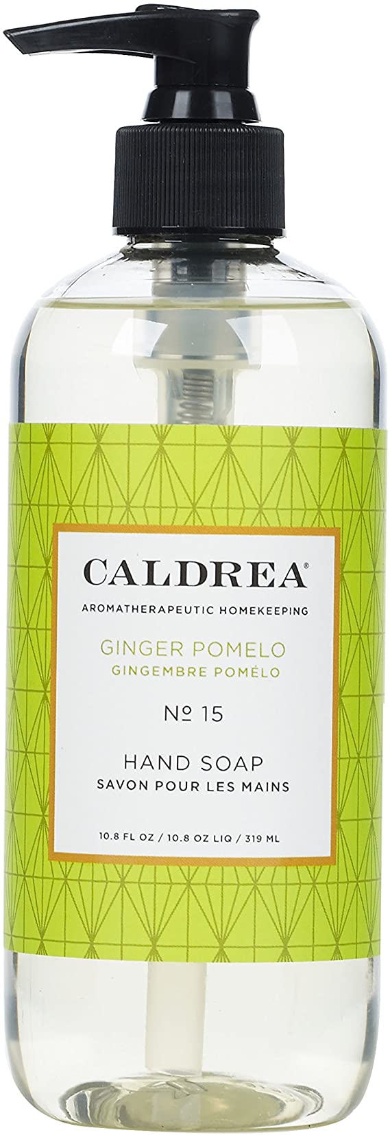 Caldrea Hand Wash Soap, Aloe Vera Gel, Olive Oil and Essential Oils to Cleanse and Condition, Ginger Pomelo Scent, 10.8 oz