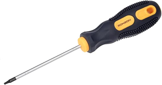 uxcell Torx Screwdriver, T6 Security Magnetic Star Screw Driver with 3" CR-V Shaft and Black Yellow Handle