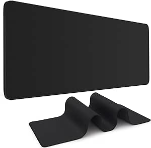 Black Mouse Pad Gaming Keyboard Pad 31.5 x 11.8in Large Computer Mouse Pad with Anti-Slip Rubber Base and Stitched Edges, Extended Mouse Mat for Gaming Working