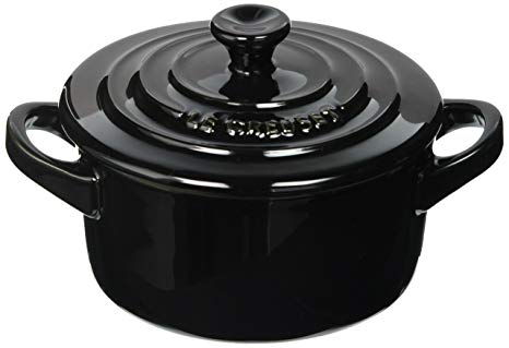 Le Creuset Stoneware Petite Round Casserole, 8-Ounce, Black