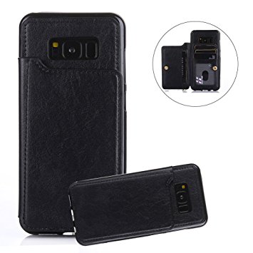 For Samsung Galaxy S7 Wallet Phone Case,Aearl TPU Back Protective Bumper Shell Cover PU Leather Flip Credit Card Holder and ID Card Slot Pocket Purse,Free Screen Protector for Samsung Galaxy S7-Black