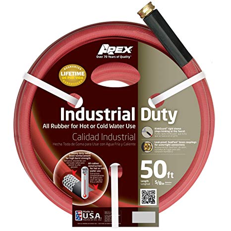 Apex 8695-50 Commercial 5/8-Inch-by-50-Foot All Rubber Hose, Red