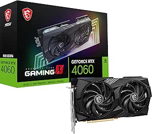 MSI GeForce RTX 4060 Gaming X 8G Grafikkarte - NVIDIA RTX 4060, 8 GB GDDR6 Speicher, 17 Gbps, PCIe 4.0, Twin Frozr 9, RGB, DLSS3