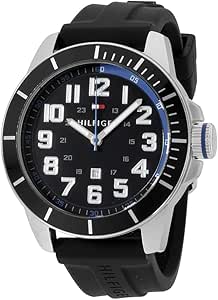 Tommy Hilfiger Men's La Essentials 1791072 Qtz Basic Calendar Watch, Black Dial, 47.79mm